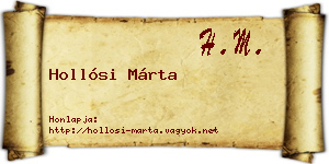 Hollósi Márta névjegykártya